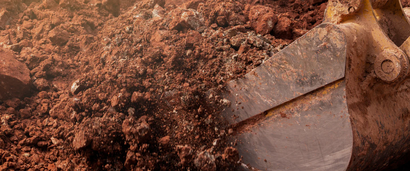 closeup shot of excavator digging burnet tx